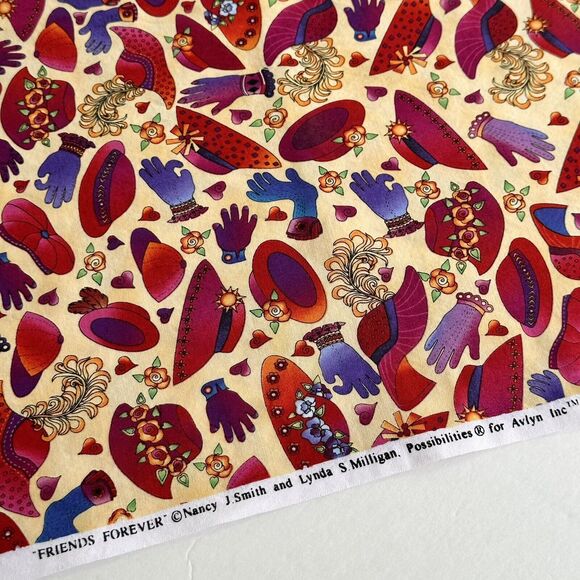 Red Hat Society Fabric Friends Forever Smith & Milligan Remnant 30.5" x 42" - Picture 3 of 3